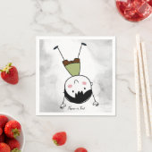 Waterverf Schattige Ondersteboven Stick Boy Mooi Servet (Insitu)