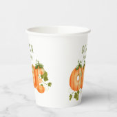 Waterverf schattige pompoen 1e verjaardag Herfst p Papieren Bekers (Links)