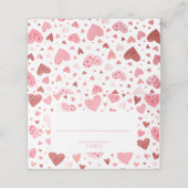 Waterverf Schattige roze rode harten Valentijnsdag (Buitenkant ongevouwen)