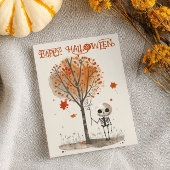 Waterverf Schattige Skelet Happy Halloween Kaart