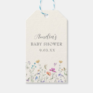 Waterverf Schattigee Bloemen Gift Label Cadeaulabel