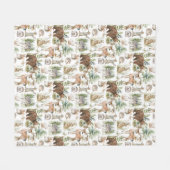 Waterverf Schattigee bosdieren Fleece Deken (Voorkant (Horizontaal))