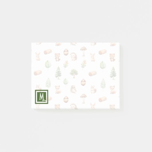 Waterverf Schattigee bosdieren Post-it® Notes (Voorkant)