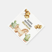 Waterverf Schattigee Cowboy 1e Rodeo Verjaardag Servet (Hoek)