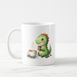 waterverf Schattigee Dinosaurus T Rex drink koffie Koffiemok