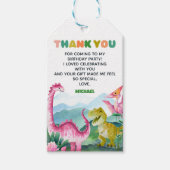 Waterverf Schattigee Dinosaurussen Kinderen Verjaa Cadeaulabel (Voorkant)