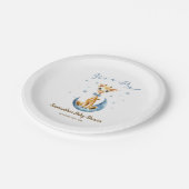 Waterverf Schattigee Giraffe Baby shower Het is ee Papieren Bordje (Gekanteld)