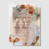 Waterverf Schattigee Herfst Een beetje pompoen Bab Vellum Uitnodigingen (Offset (Koppel))