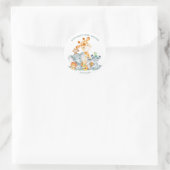 Waterverf Schattigee Safari Oerwoud Baby shower St Ronde Sticker (Tas)