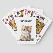 Waterverf Schattigee Tabby Cat Speelkaarten (Achterkant)