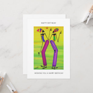 Waterverf Schattigee tropische zomerverjaardag Kaart