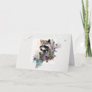 Waterverf Schattigee Wasbeer Spring Flowers Kaart