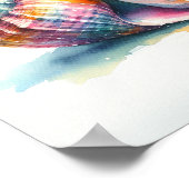 Waterverf Schelp Kunst Poster (Hoek)