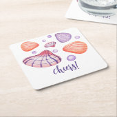 Waterverf Schelpen Zeilende Onderzetters (Schuin)