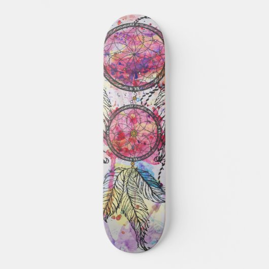 Waterverf-schets Dreamweaver "Chase your Dreams" Skateboard (Voorkant)