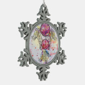 Waterverf-schets Dreamweaver "Chase your Dreams" Tin Sneeuwvlok Ornament (Links)