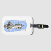 Waterverf schets van het standbeeld van Apollon Bagagelabel (Voorkant (horizontaal))