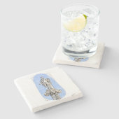 Waterverf schets van het standbeeld van Apollon Stenen Onderzetter (Zijkant)