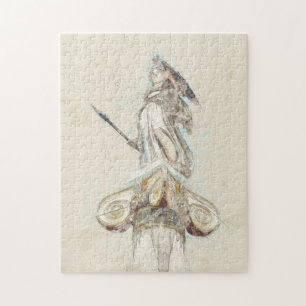 Waterverf Schets van het standbeeld van Athena Legpuzzel