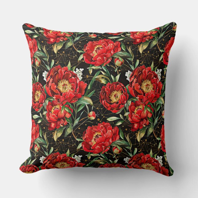 Waterverf schetste gedetailleerd patroon van heerl kussen (Voorkant)