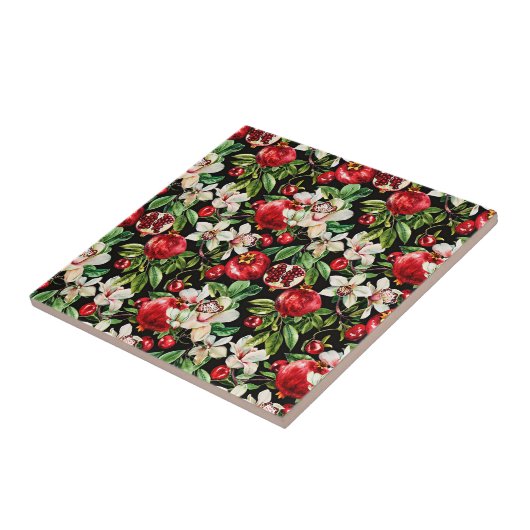 Waterverf schetste gedetailleerd sierpatroon van D Tegeltje (Zijkant)