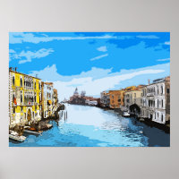 Waterverf schilder van Venetië, Italië