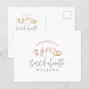 waterverf schilderde drinken bachelorette weekeind uitnodiging briefkaart