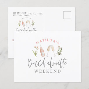waterverf schilderde drinken bachelorette weekeind uitnodiging briefkaart