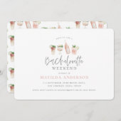 waterverf schilderde drinken weekend bachelorette aankondiging (Voorkant / Achterkant)