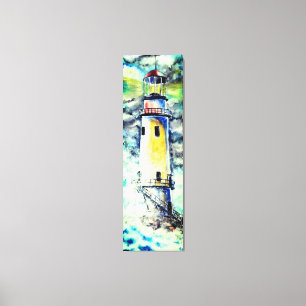 Waterverf Schilderdoek vuurtoren - Origineel Canvas Afdruk