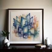 Waterverf Schilderen Abstract Modern Geometrisch 1 Poster