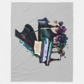 Waterverf Schilderen Grote Piano Fleece Deken (Voorkant)