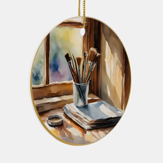 Waterverf schilderen keramisch ornament (Rechts)