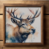 Waterverf Schilderen Majestic Elk 1:1 Poster