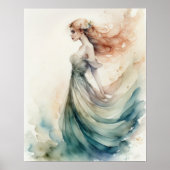 Waterverf Schilderen Mooi Water Nymph III Poster (Voorkant)