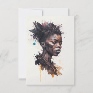 Waterverf schilderen, mooie Afrikaanse vrouwen Bedankkaart