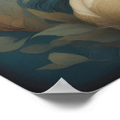 Waterverf Schilderen Mooie Aziatische Vrouw Bloeme Poster (Hoek)