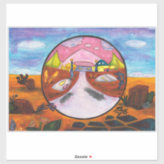 Waterverf Schilderen Science Fiction Dimension Art Sticker