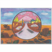 Waterverf Schilderen Science Fiction Dimension Art Sticker (Voorkant)