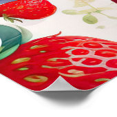 Waterverf Schilderen van Aardbeien II Poster (Hoek)