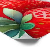 Waterverf Schilderen van Aardbeien Poster (Hoek)