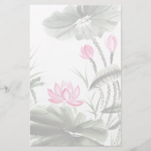 Waterverf schilderen van de Lotus Flower Briefpapier