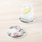 Waterverf schilderen van de Lotus Flower Zandsteen Onderzetter (Zijkant)