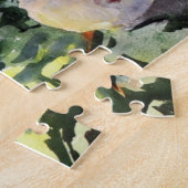 Waterverf schilderen van de mooie bloemen legpuzzel (Zijkant)