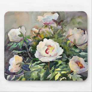 Waterverf schilderen van de mooie bloemen muismat