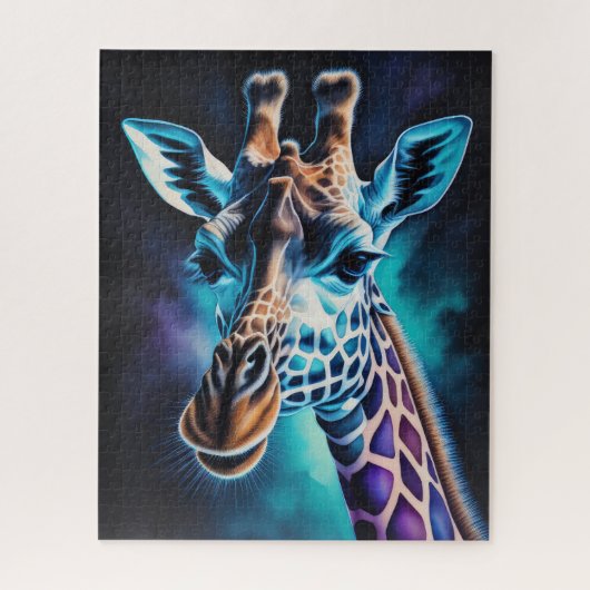 Waterverf Schilderen van een Giraffe Legpuzzel (Verticaal)