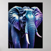 Waterverf Schilderen van een olifant 3:4 Poster (Voorkant)