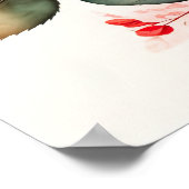 Waterverf Schilderen van een Roos Rood Poster (Hoek)