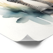Waterverf Schilderen van een Zebra 5:4 Poster (Hoek)