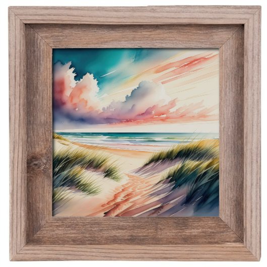 Waterverf Schilderen van het strand Poster